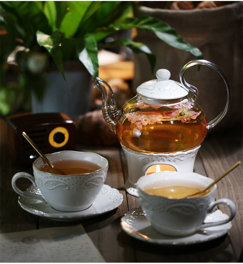Porcelain Tea Pot and Candle set