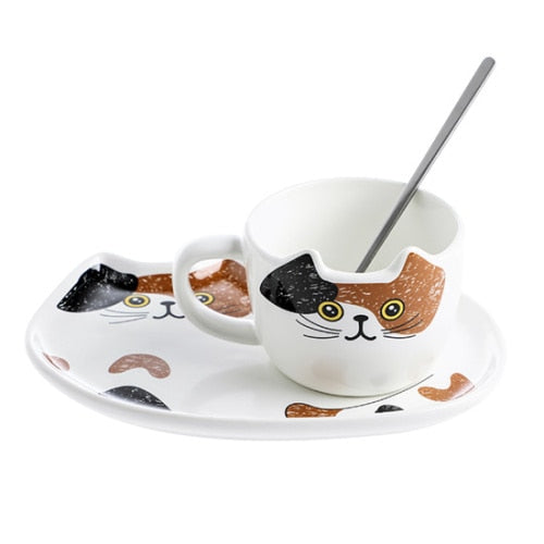 Cute Cat Ceramics Set