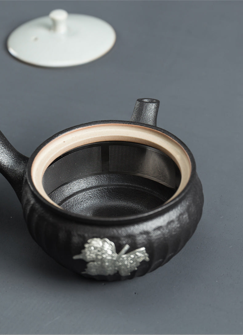 Black Pottery Teapot