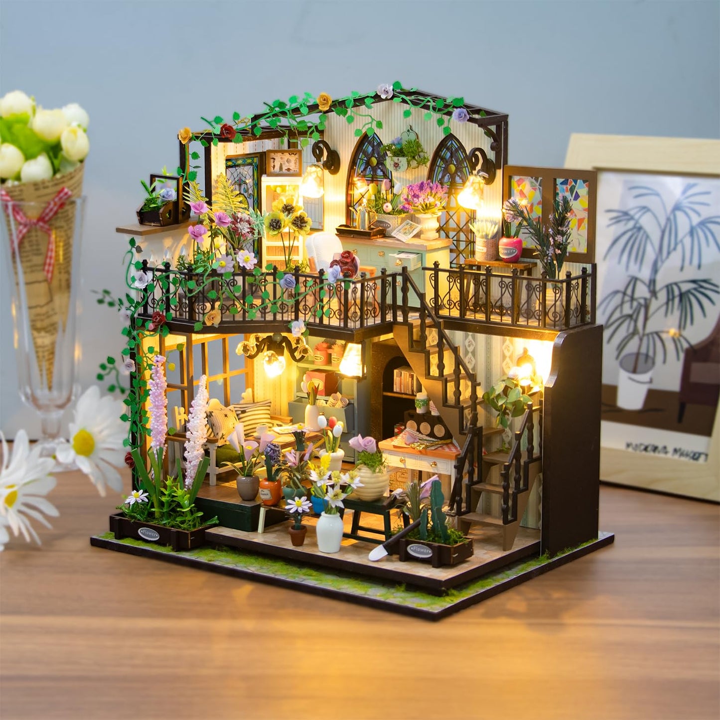 Miniature Wizardi Roombox Kit - Flower Lover Dollhouse Kit