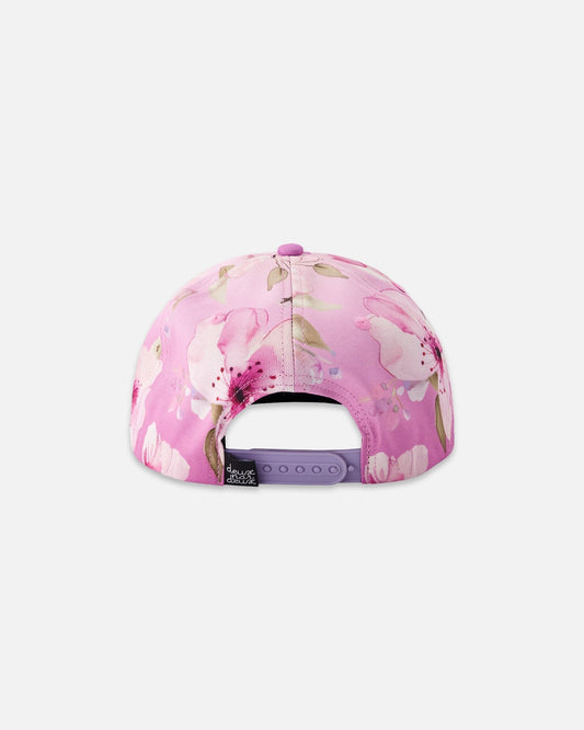 Cap Purple Flower Print