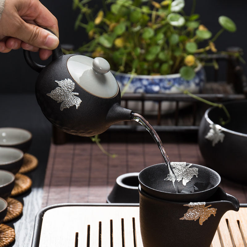 Black Pottery Teapot